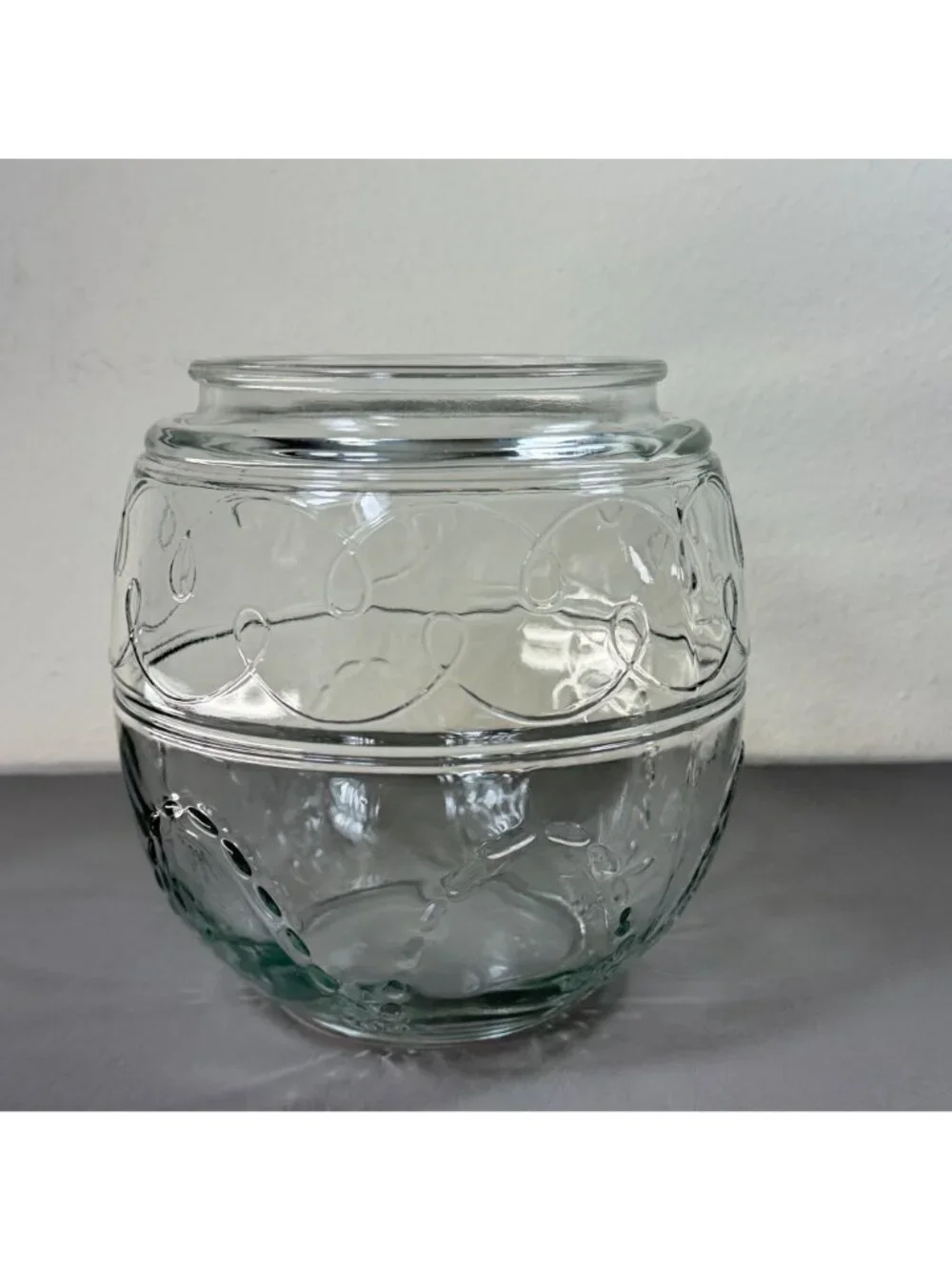 Vintage Clear Glass Easter Egg Candy Jar Container with Bow Lid 8